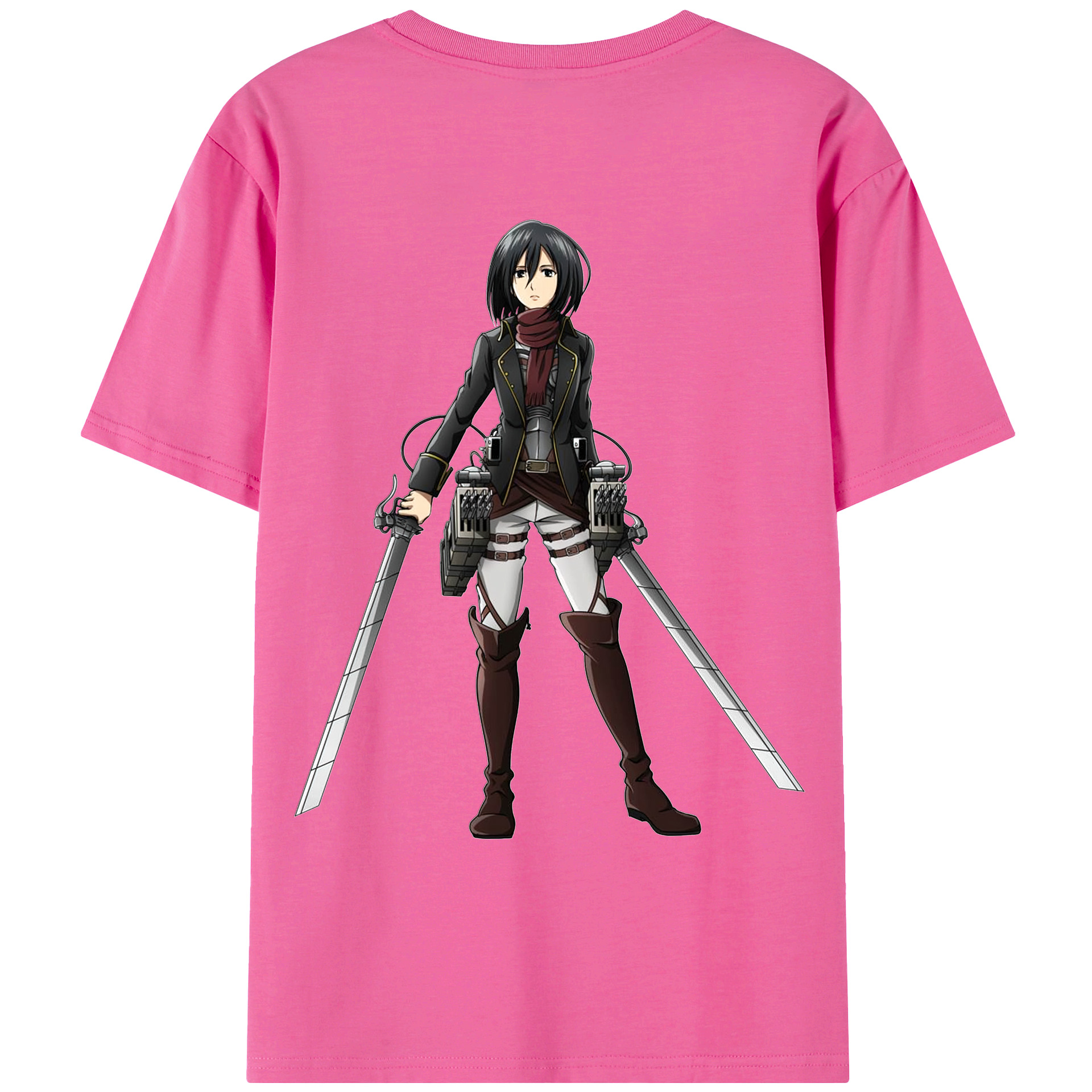 （画像用） 進撃の巨人 ミカサ·アッカーマン Attack on Titan Mikasa Ackerman レディース半袖Tシャツ(バックプリント)